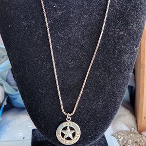 Vintage Sterling Silver 100% Texas Woman Necklace  21" 11.7g